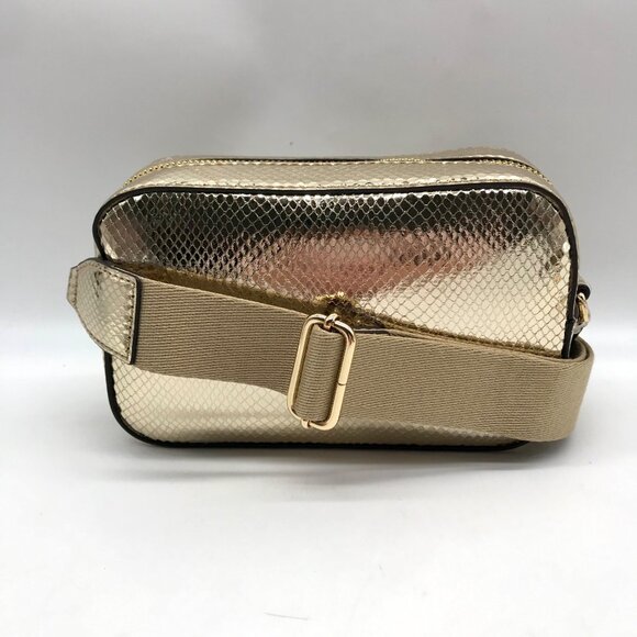 Michael Kors Metallic Gold Leather Maisie 2-In-1 Camera Crossbody Bag - Picture 2 of 11